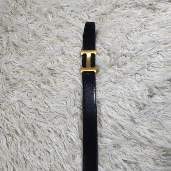 Hermès Reversible Black/Brown Constance H Belt #85 Brushed Gold Buckle - Picture 3 of 12